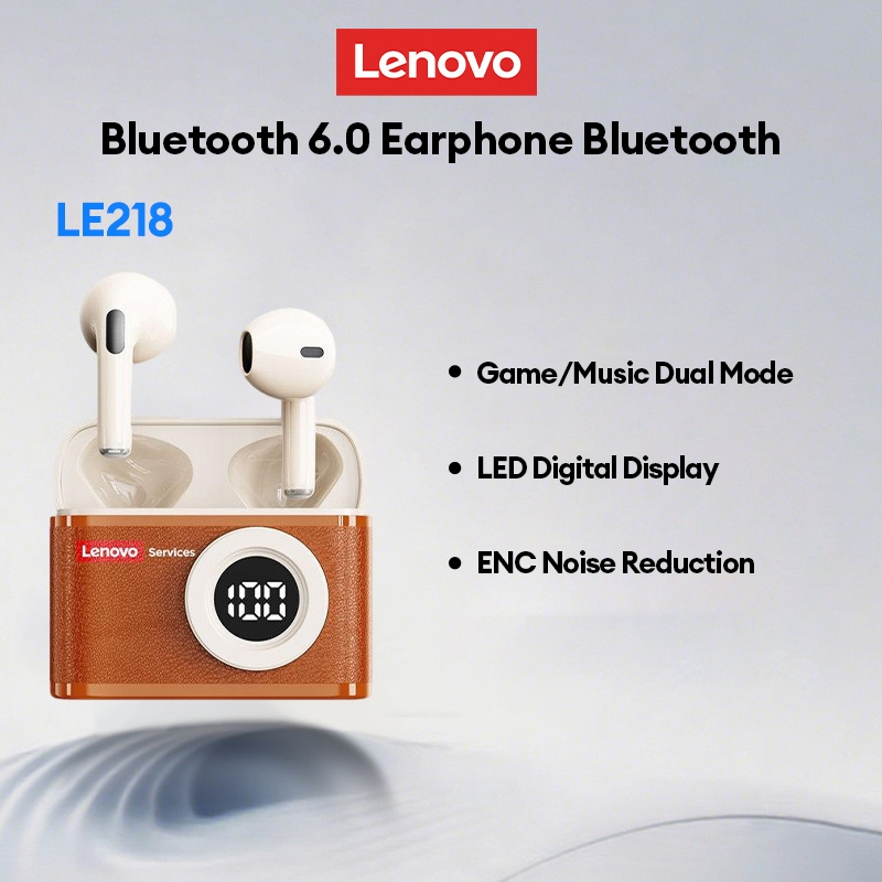 Jual Lenovo Thinkplus LE218 Retro TWS Earphone Bluetooth V6.0 9D ...