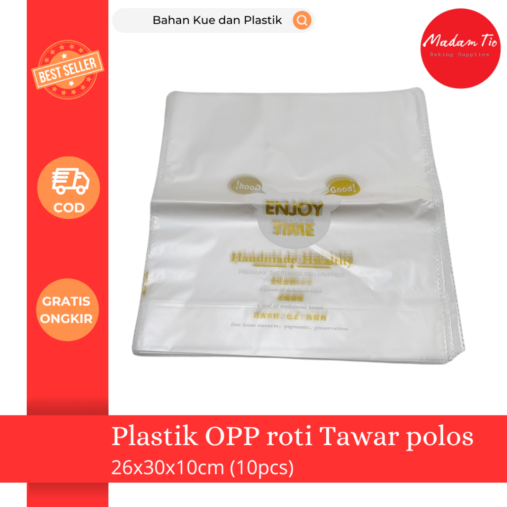 Jual Plastik OPP roti Tawar polos 26x30x10cm 10lembar/Pack | Shopee ...