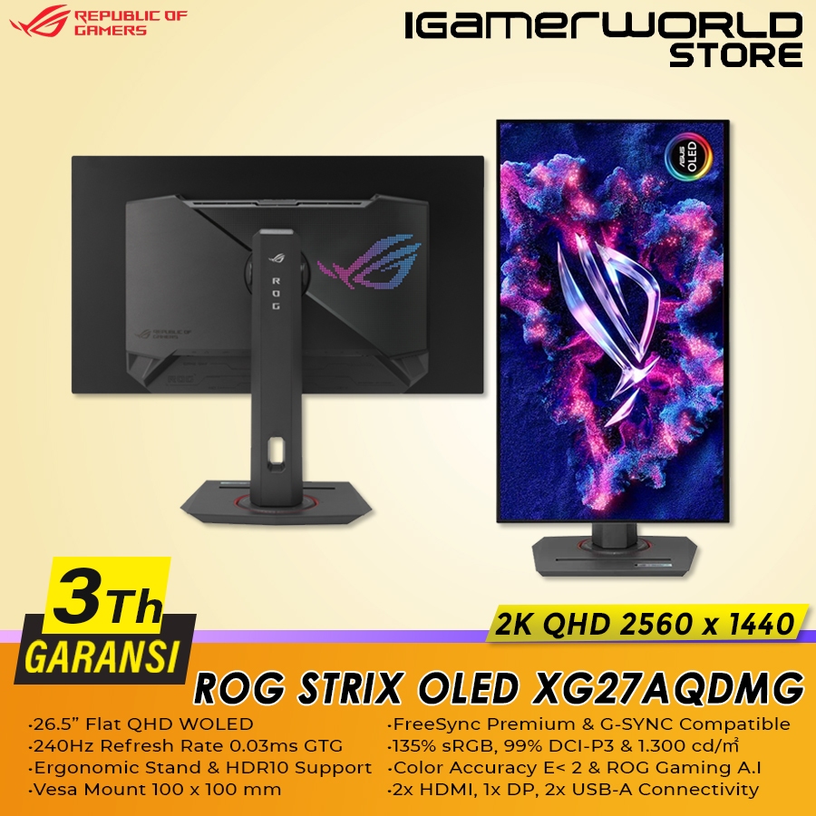 Jual ASUS ROG Strix OLED XG27AQDMG 27 inch 1440p 2K QHD 240Hz 0.03ms ...