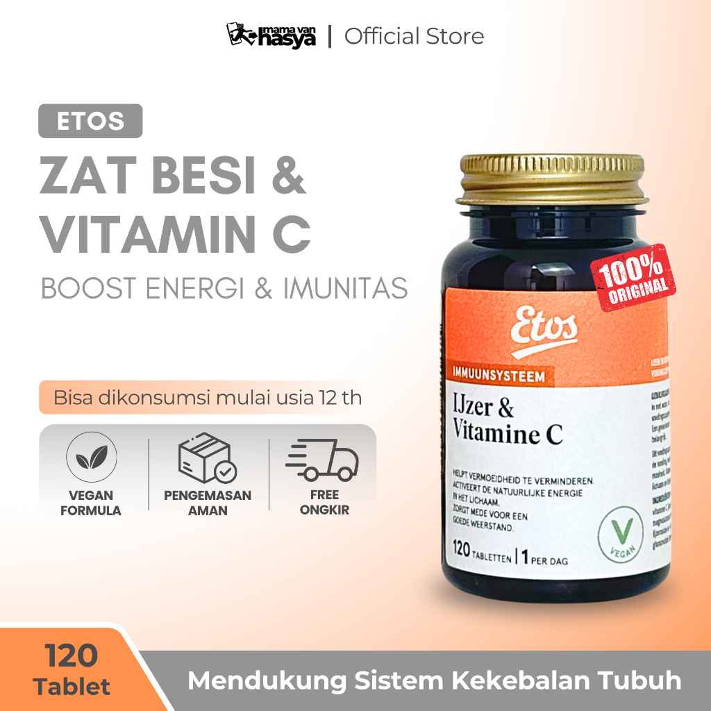 Jual ETOS Zat Besi dan Vitamin C 120 buah (Suplemen makanan zat besi ...