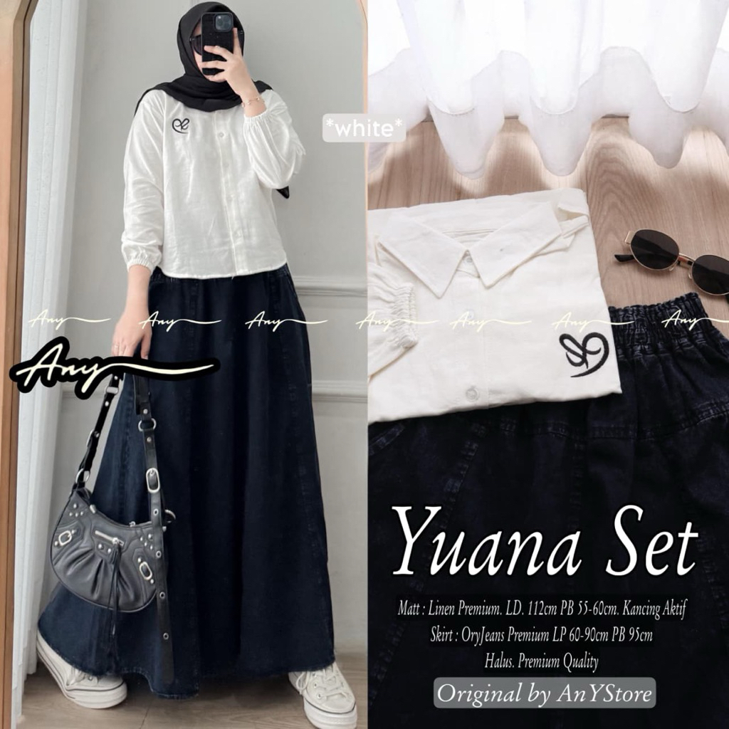 Jual SETELAN ROK JEANS KEMEJA SIMPLE KEKINIAN PREMIUM ALTA/ YUANA ...
