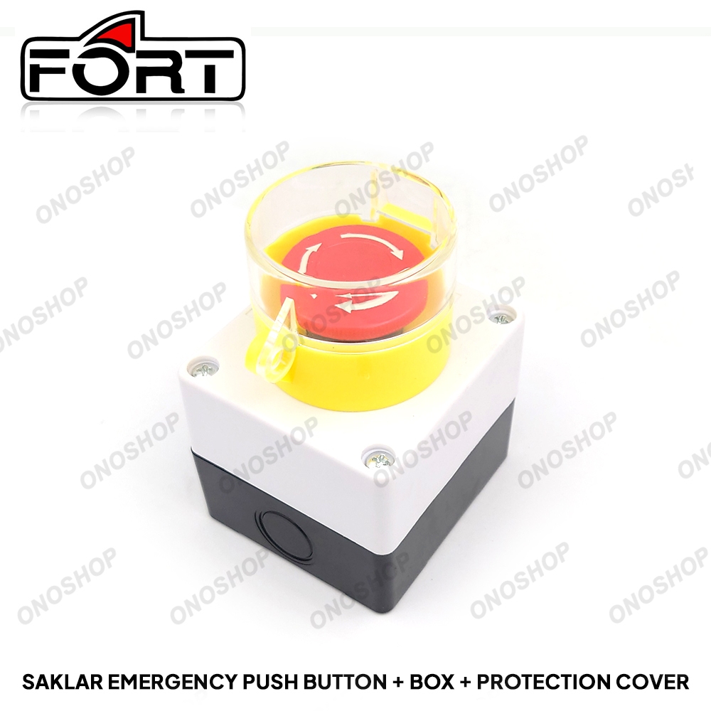 Jual Saklar Emergency Push Button + Box + Protection Cover | Shopee ...