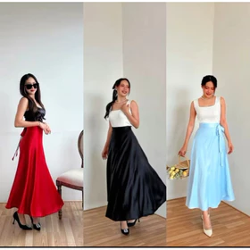 Rok Himari Skirt Korean Style Bahan Vilvet Ada Tali Bisa Di Pakek 2 Model Bahan Mngkilat Jatuh
