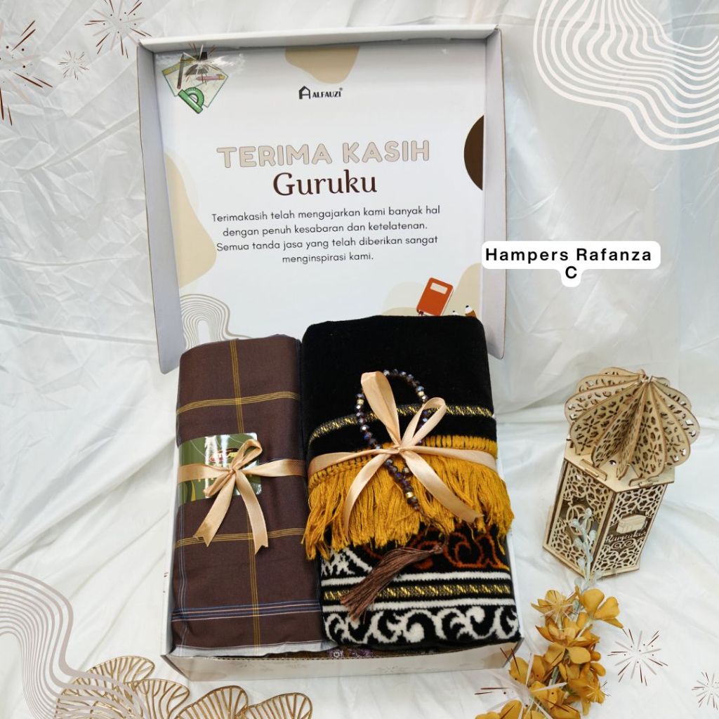 HAMPERS RAYA I GIFT SET HADIAH SAJADAH SARUNG PRIA I KADO LAKI-LAKI I HAMPERS SARUNG WADIMOR + SAJADAH BELUDRU TURKIYE + TASBIH + BOX
