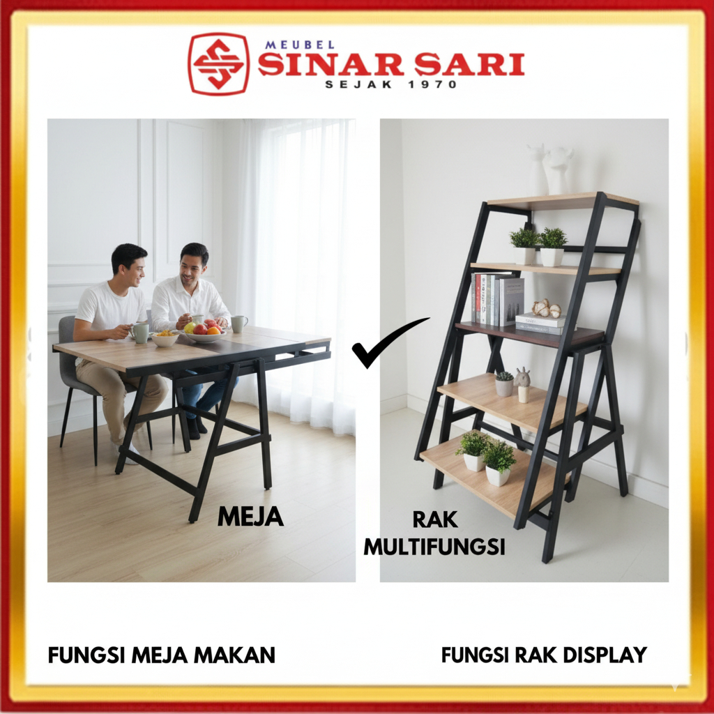 Jual Sinar Sari - Rak & Meja Multifungsi 2in1 Adjustable Bahan Kayu dan ...