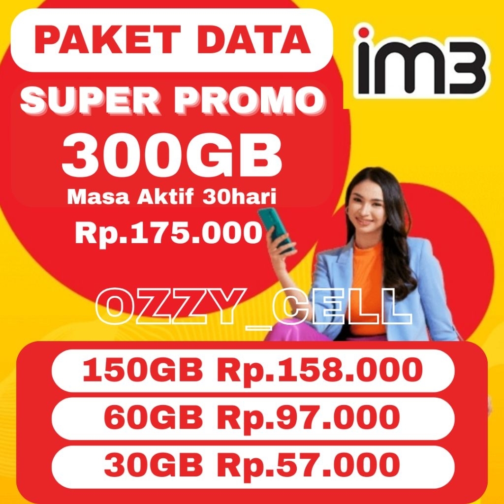 Jual PROMO TERMURAH ISI ULANG KUOTA IM3 300GB INDOSAT FREDOOM