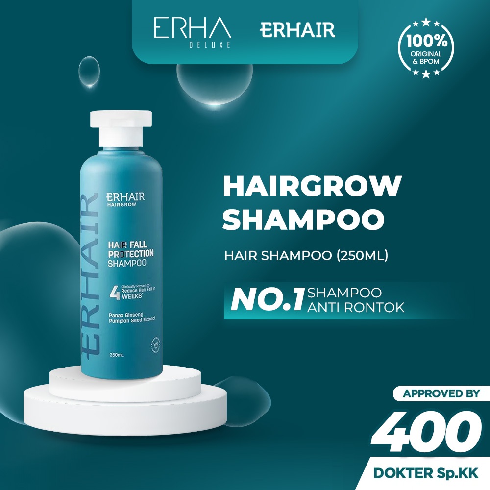 ERHA ERHAIR Shampoo Penumbuh Rambut Rontok ERHA Hairgrow 250 ml - Ekstrak Ginseng / Teruji Klinis