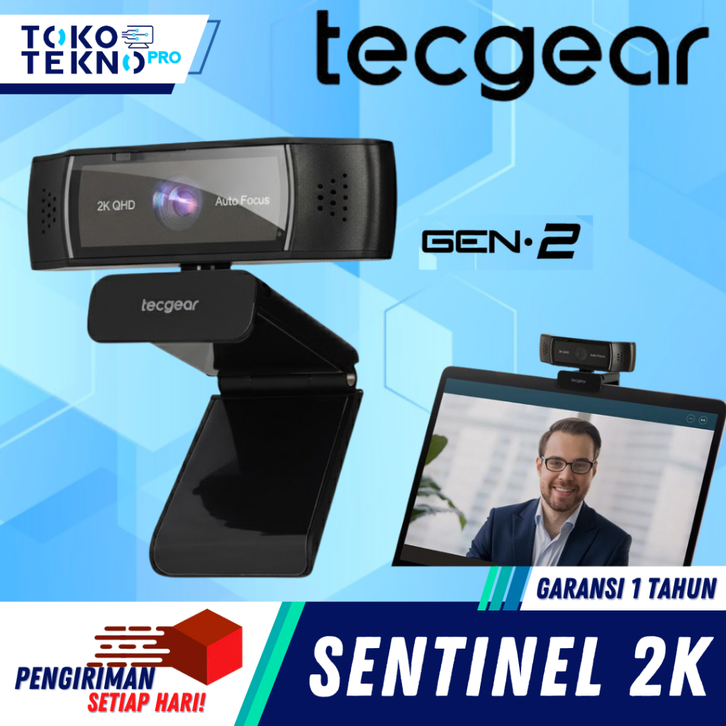Jual Tecgear Sentinel V2 2K Auto Focus / Autofocus QHD Webcam with ...
