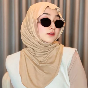Hijab Instan Bergo Huma Bahan Jersey Cooltech Meleyot Pashmina Top Bisa Empat Model Size M
