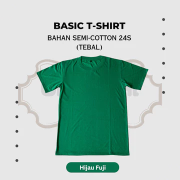 Tebal Kaos Polos Pria Wanita Lengan Pendek Semi Cotton 24s Premium Reguler Fit Dewasa Lembut