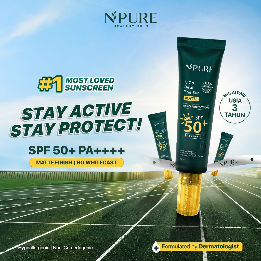 Jual LIMITED EDITION - NPURE Cica Beat The Sun Sunscreen Matte 1000mL ...