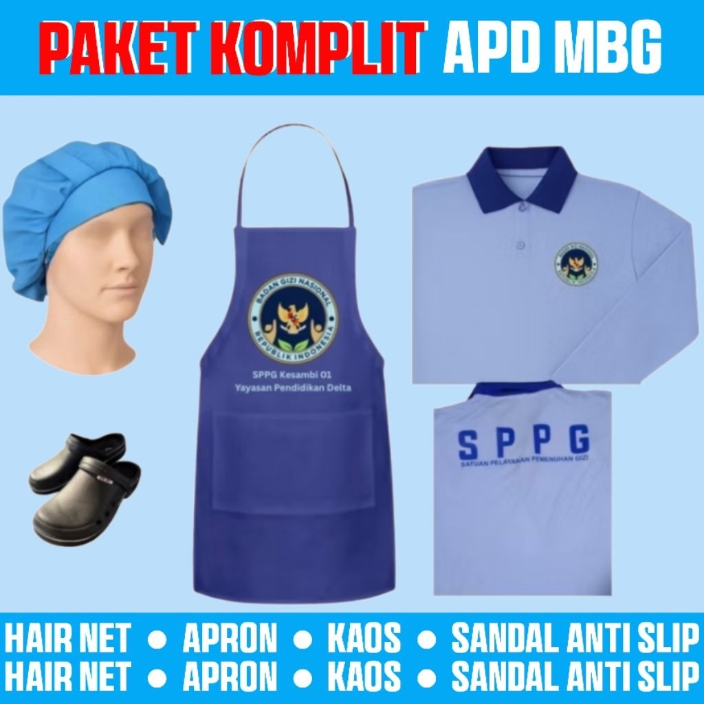Jual PAKET KOMPLIT APD MBG SPPG BISA REQUEST WARNA BAHAN DAN MODEL ...