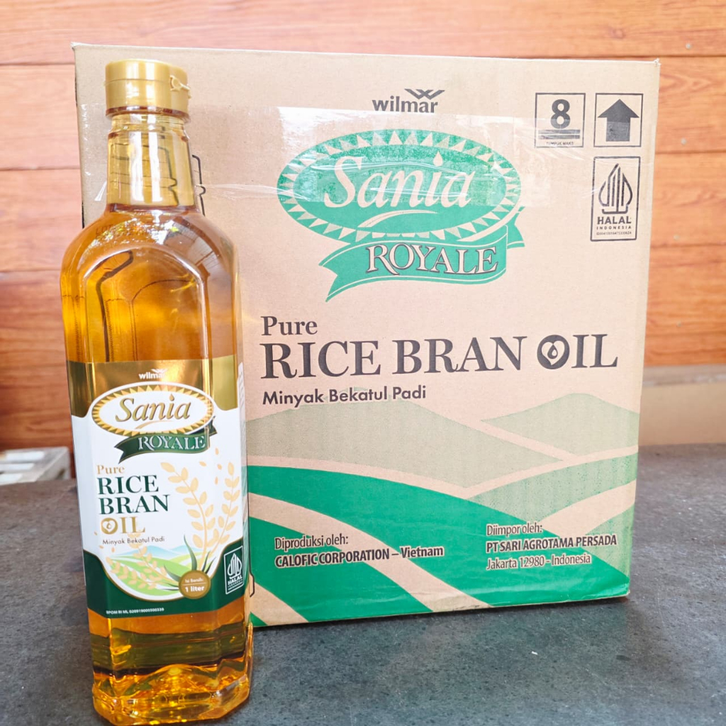 Jual Sania Royale Pure Rice Bran Oil 1 L 1 dus isi 12 botol | Shopee ...