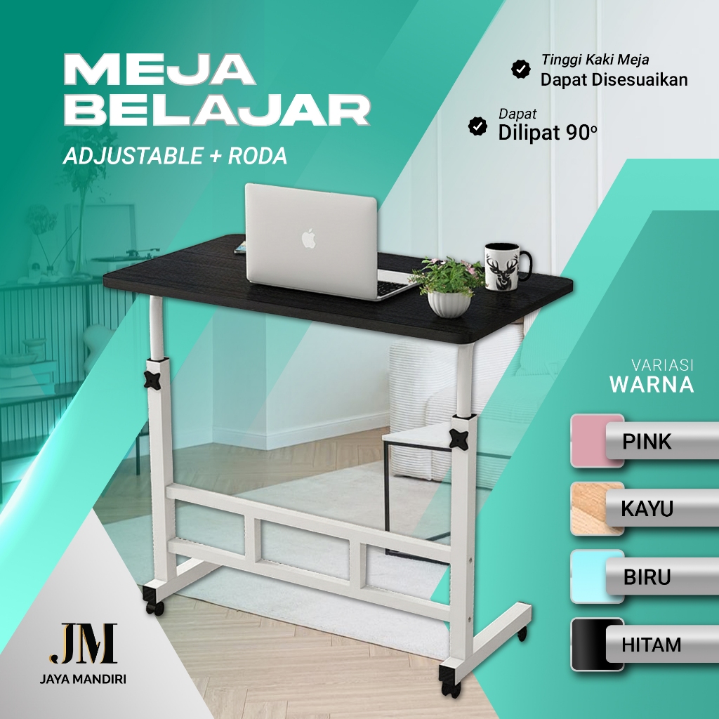 Jual Meja Belajar Adjustable Lipat Multifungsi Meja Belajar Roda Warna ...