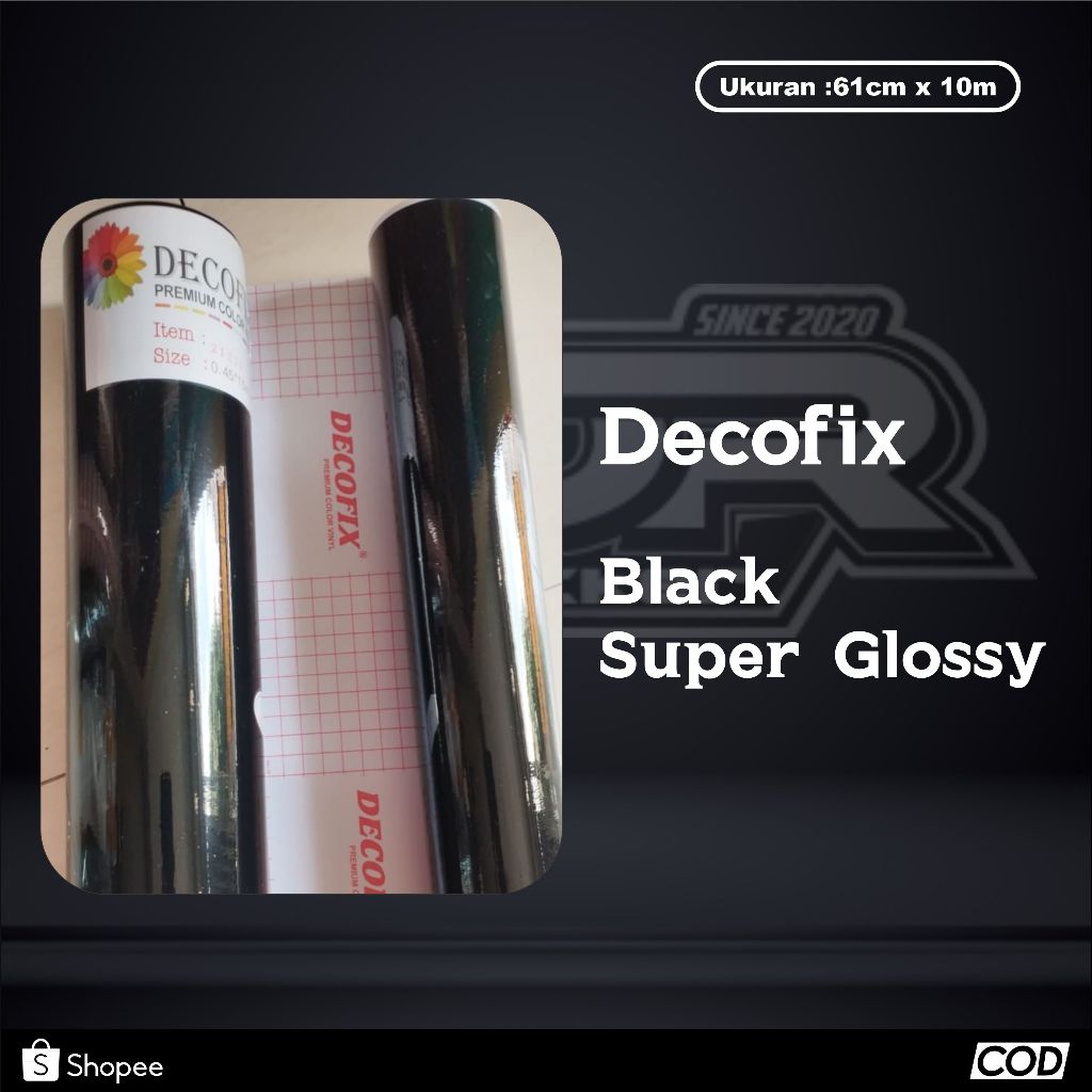 Jual Sticker Decofix Black Superglossy 1 Roll L61cm P10m | Shopee Indonesia