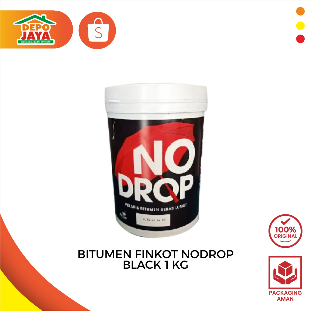 Jual BITUMEN FINKOTE NO DROP 1 KG BLACK - PELAPIS ANTI BOCOR NO DROP ...