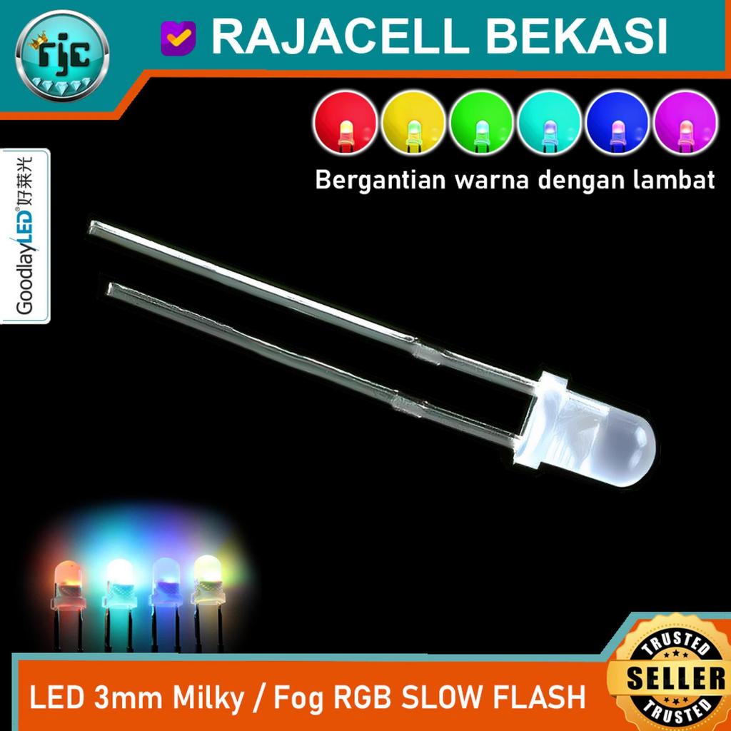 Jual LED RGB 3mm Slow Flash Putih susu Milky Diffused LED Disco ...