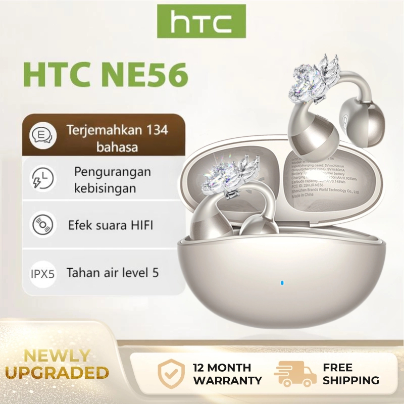Jual HTC NE56 Open Ear Fit Wireless Stereo Clip Bass Earbus TWS Gaming ...