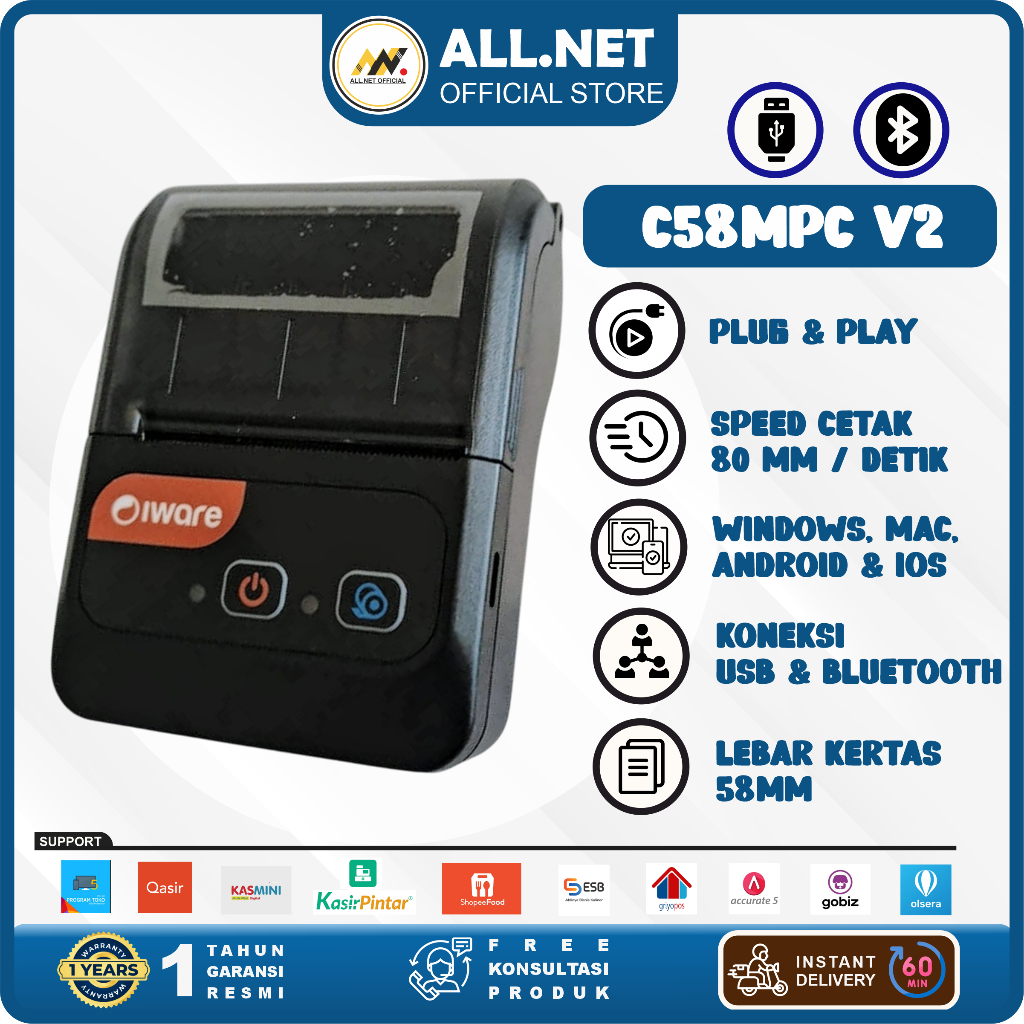 Jual Printer Thermal Mobile Bluetooth RPP02N New Printer Kasir Portable ...