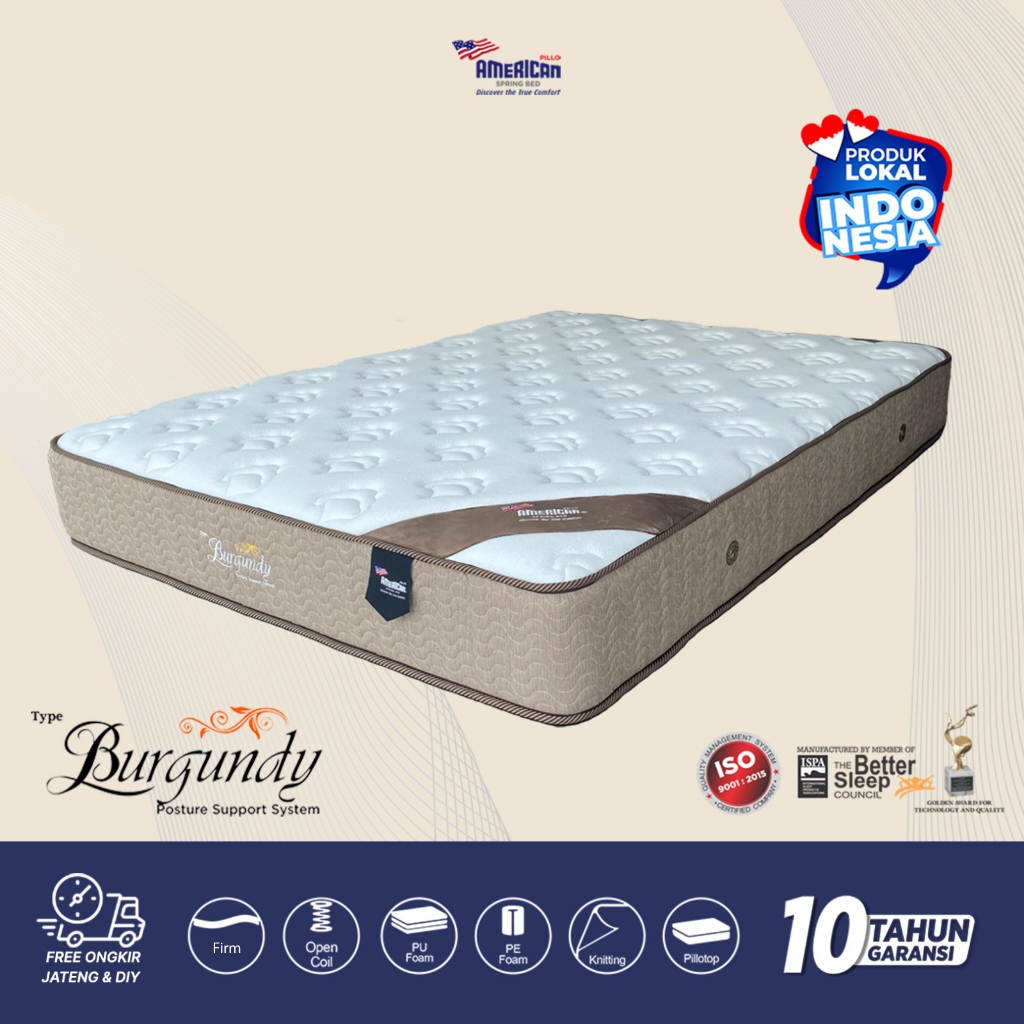 Jual Springbed American Pillo Type Burgundy (Hanya Kasur) Garansi 10 ...