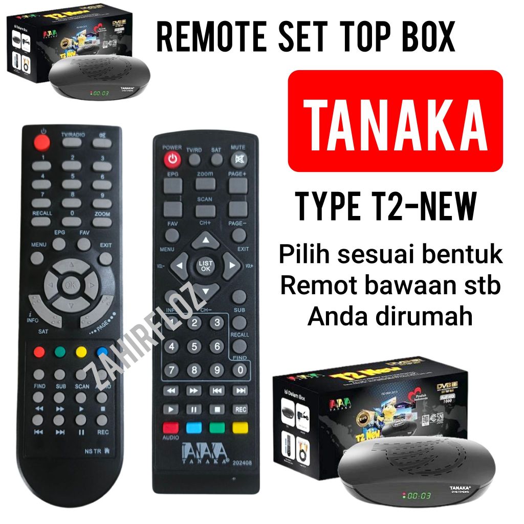 Jual Remote set top box TANAKA T2-NEW OVAL BODY PLASTIK STB REMOT ...