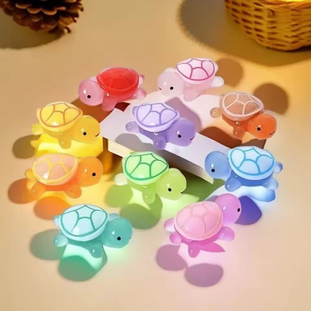 10pcs manik clay kura-kura gid glow in the dark