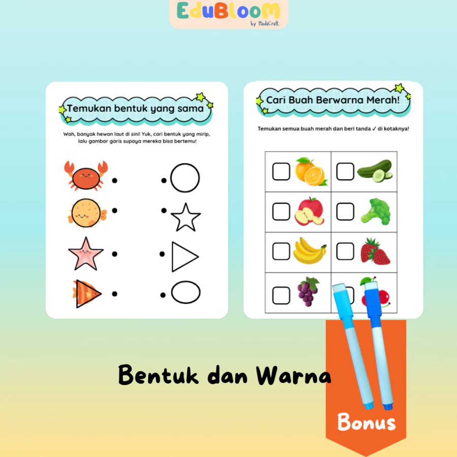 Buku Aktivitas Pertamaku Worksheet - Mengenal Bentuk dan Warna - 1