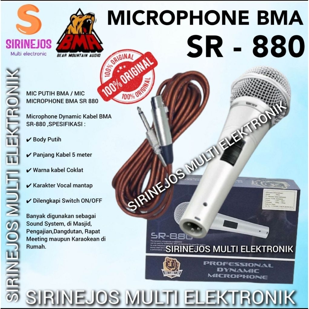 Jual Microphone Mic Kabel BMA SR 880 Original | Shopee Indonesia