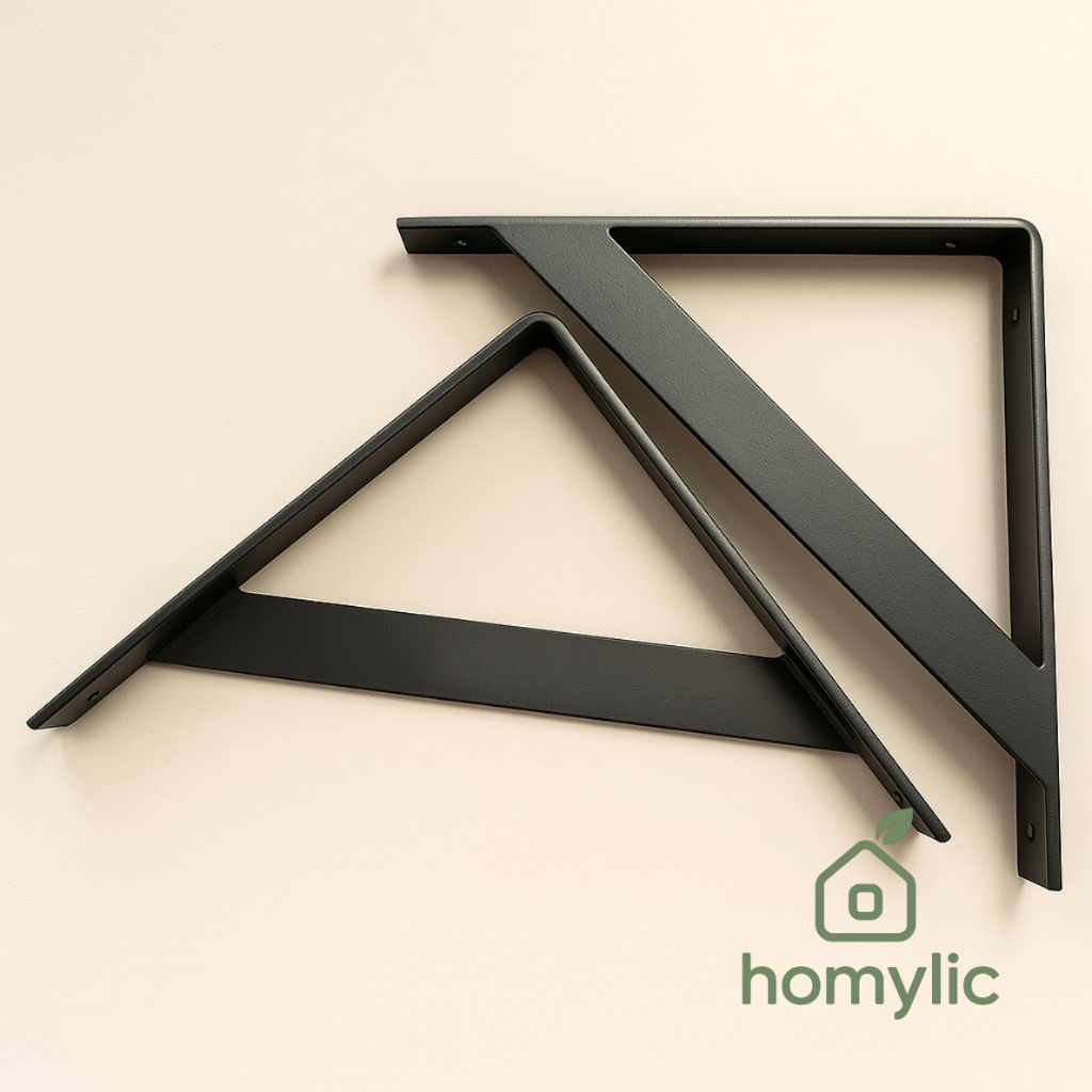 Jual Bracket Rak Besi Segitiga Kuat untuk Rak Kayu Dinding Hitam Putih ...