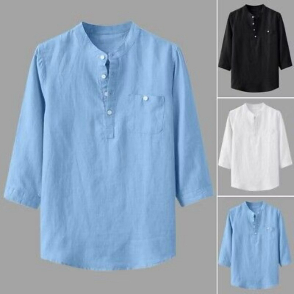 Baju Koko Kurta Pria Dewasa Terbaru Lengan 3/4 Katun Cigarete Impor Best Quality Bisa COD