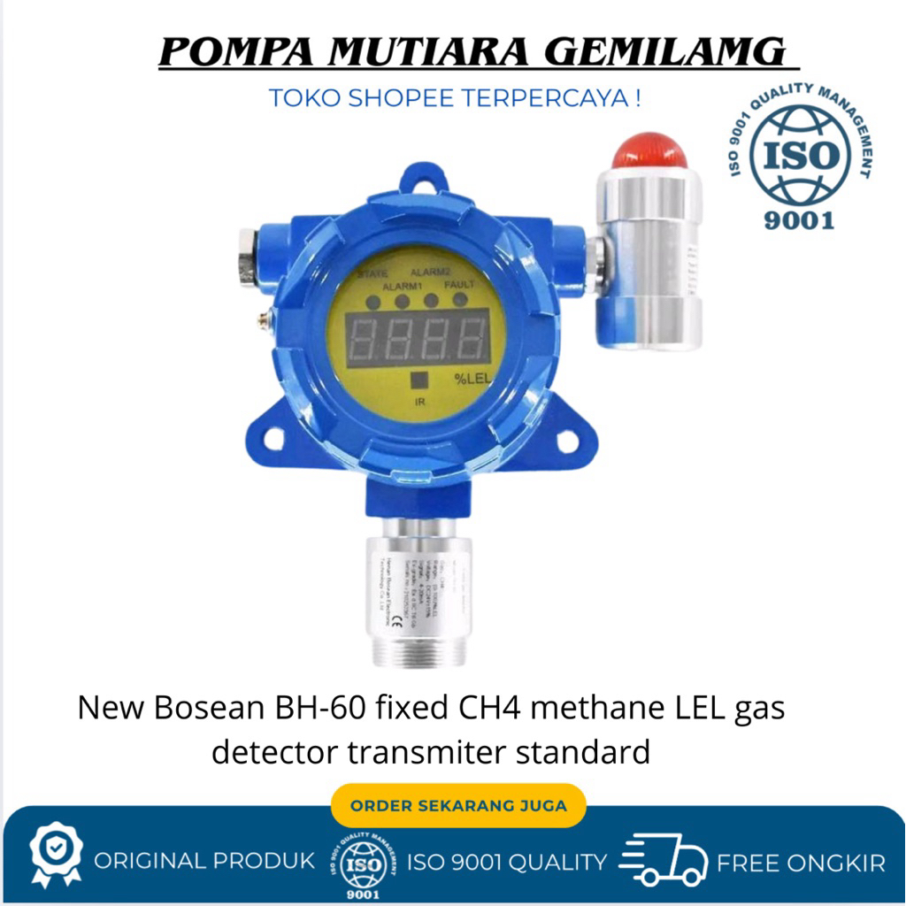 Jual New Bosean BH-60 fixed CH4 methane LEL gas detector transmiter ...