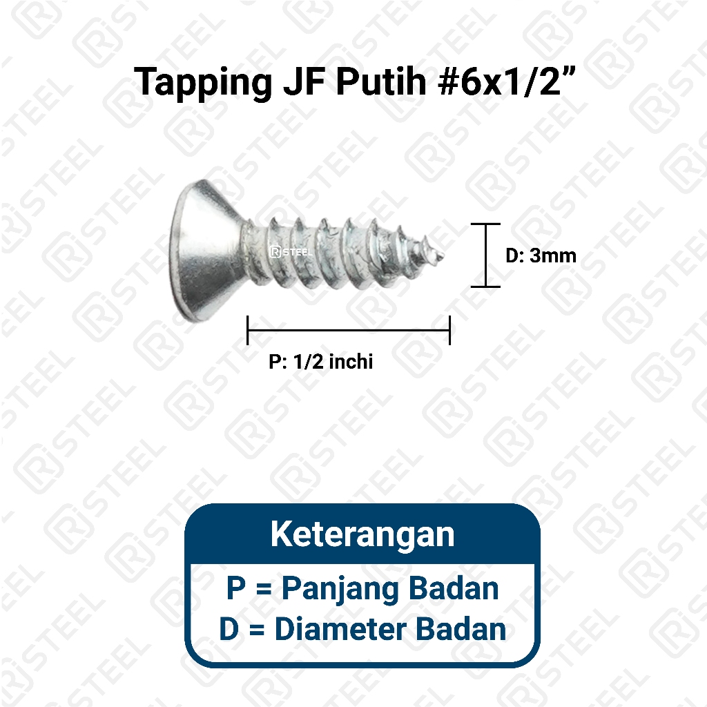 Jual RJ Steel Type AB (+) Tapping JF/ Skrup JF Putih | Shopee Indonesia