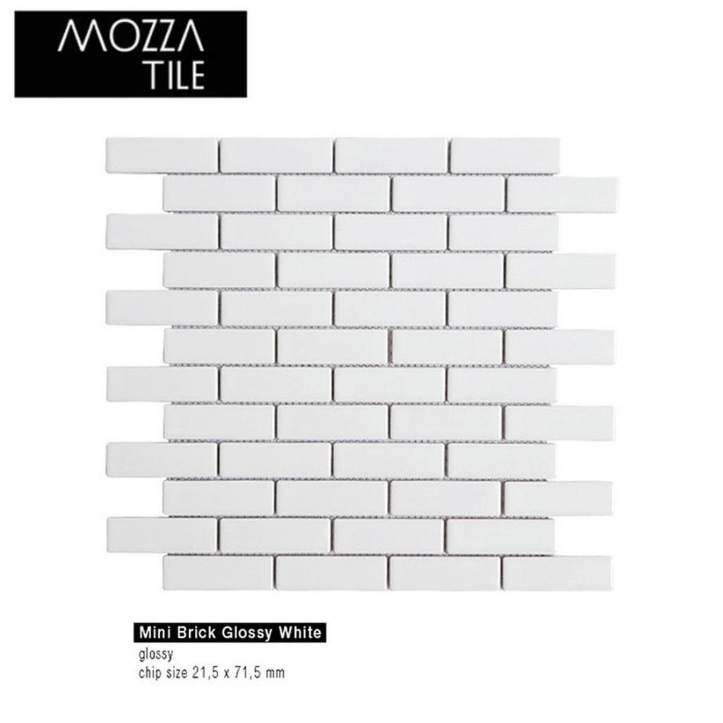 Jual MOZZA TILE Mini Brick Glossy White (PER LEMBAR) - Mosaic Mozaic ...
