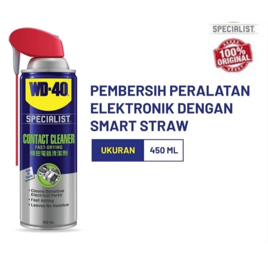 Jual WD40 specialist contact cleaner 450ml Smart Straw pembersih ...