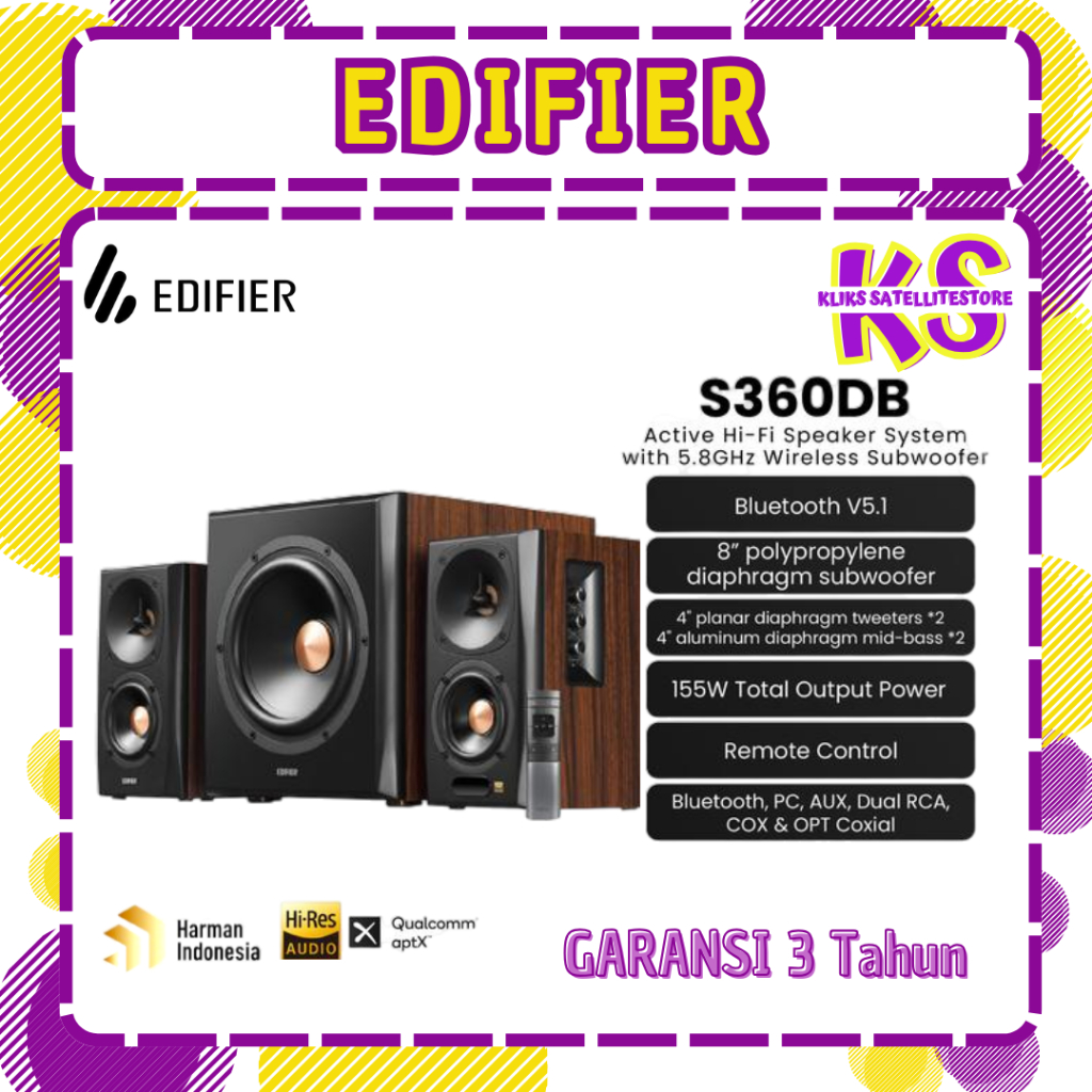 Jual EDIFIER S360DB Hi-Res Audio with wireless subwoofer | Shopee Indonesia