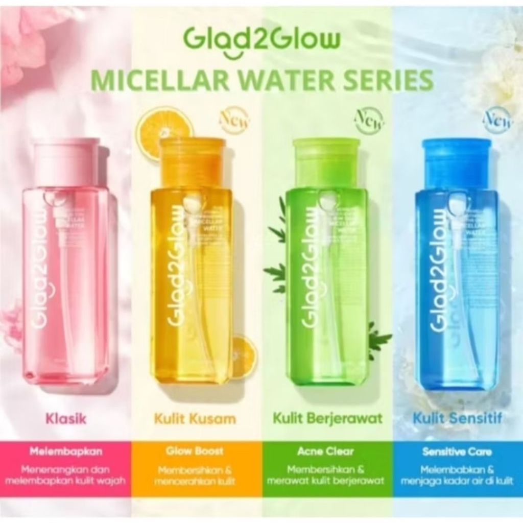 Jual G2G Glad2Glow micellar water 130ml | cherry blossom | mugwort ...