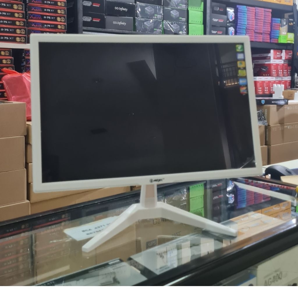Jual Monitor Led 19 in Putih New Garansi 1 Tahun | Shopee Indonesia