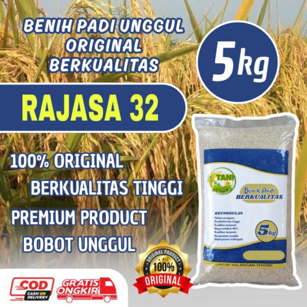 Jual Benih padi RAJASA 32 benih padi original kemasan 5kg | Shopee ...