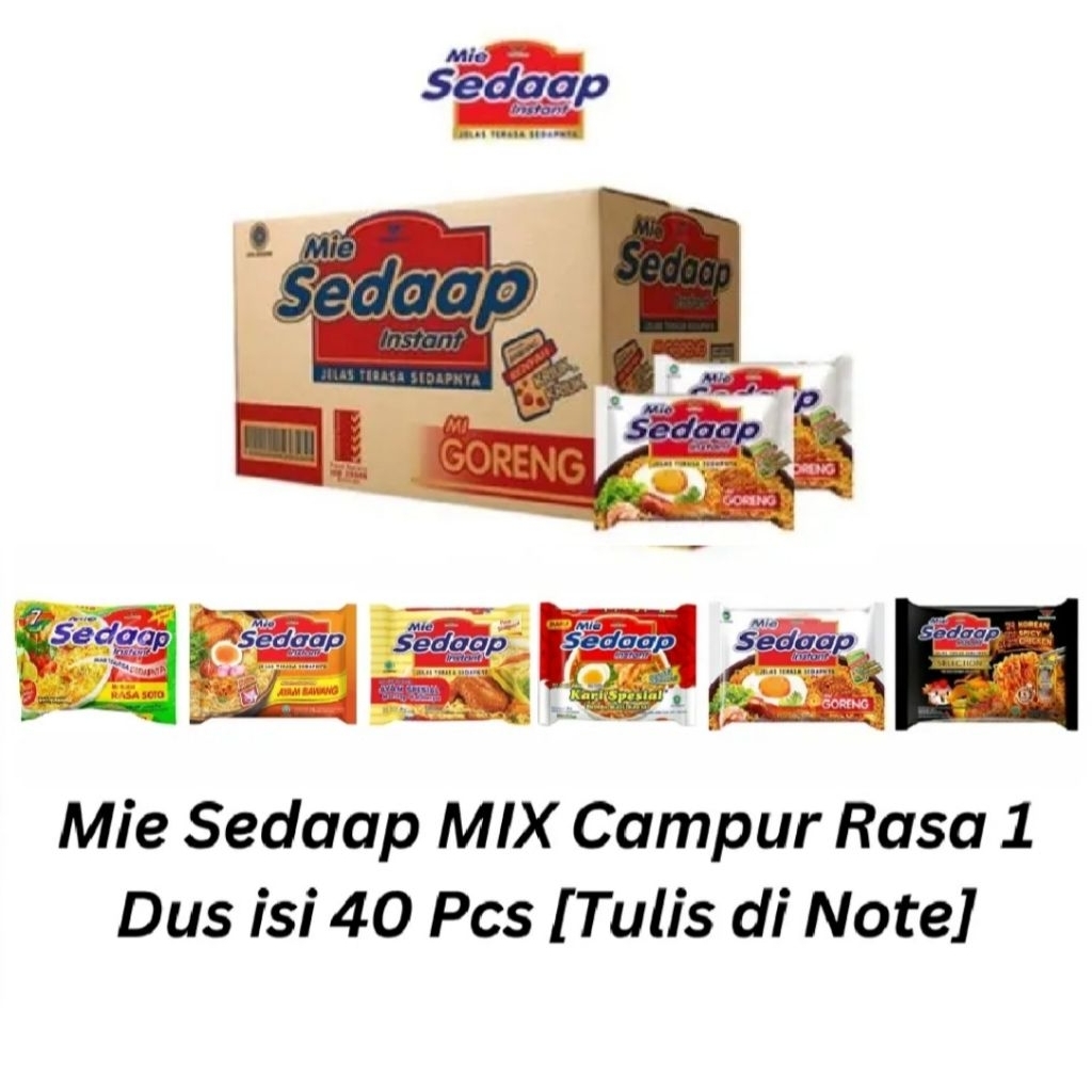 Jual Mie sedaap varian mix campur rasa 1 Dus 40 Bks | Shopee Indonesia