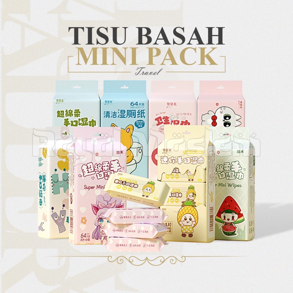 Jual Tisu Basah Mini Pack Isi 8 Wet Tissue Non Alkohol Travel Size ...