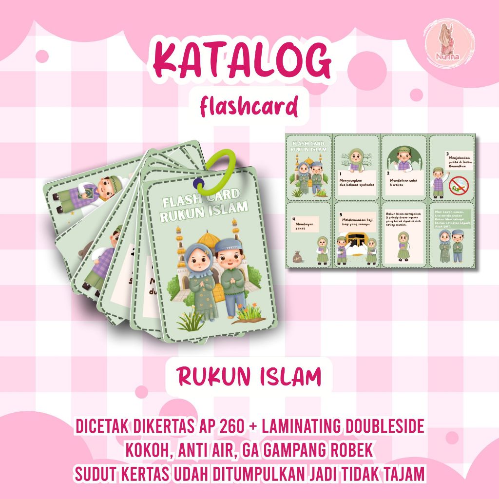 Jual Flashcard Pancasila, Rukun Iman, Rukun Islam & Tata Cara Wudhu ...