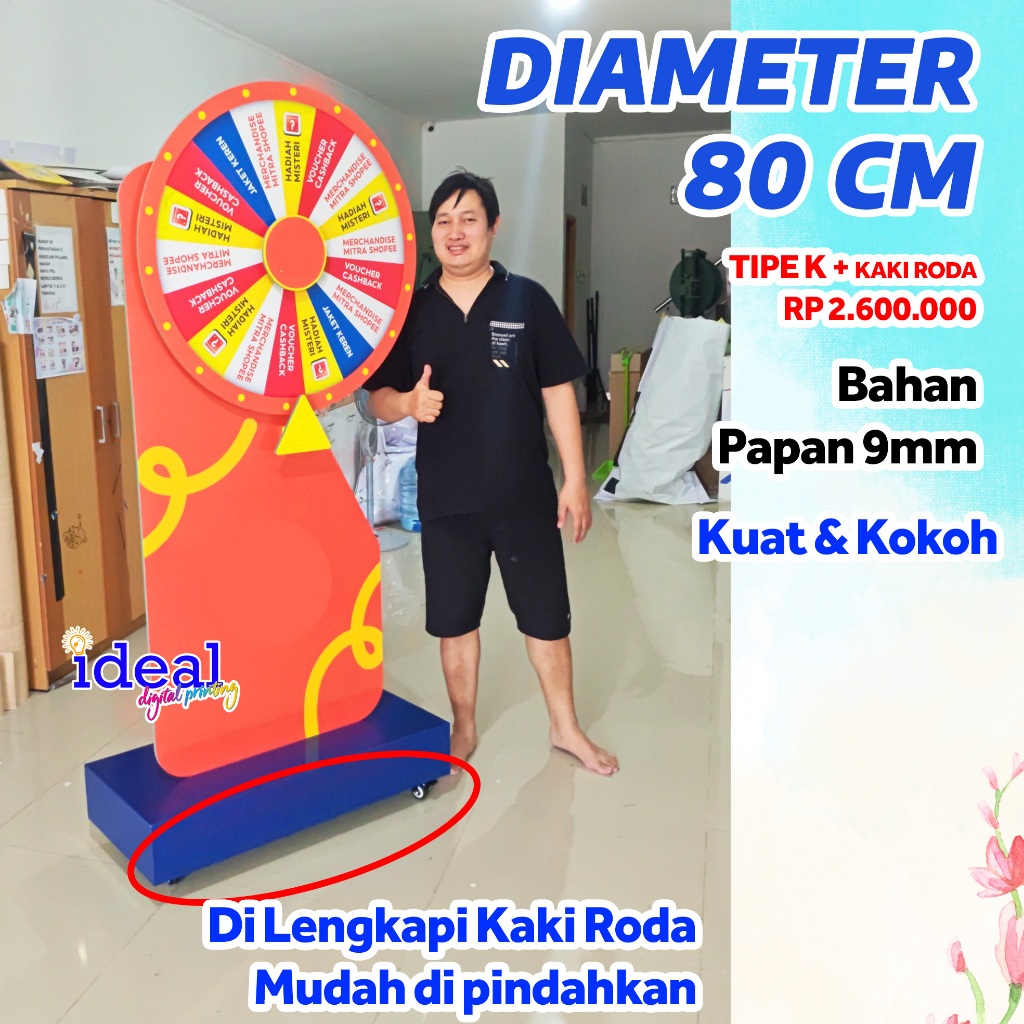 Jual Roda undian custom diameter 80cm lucky wheels Spin Wheel lucky ...