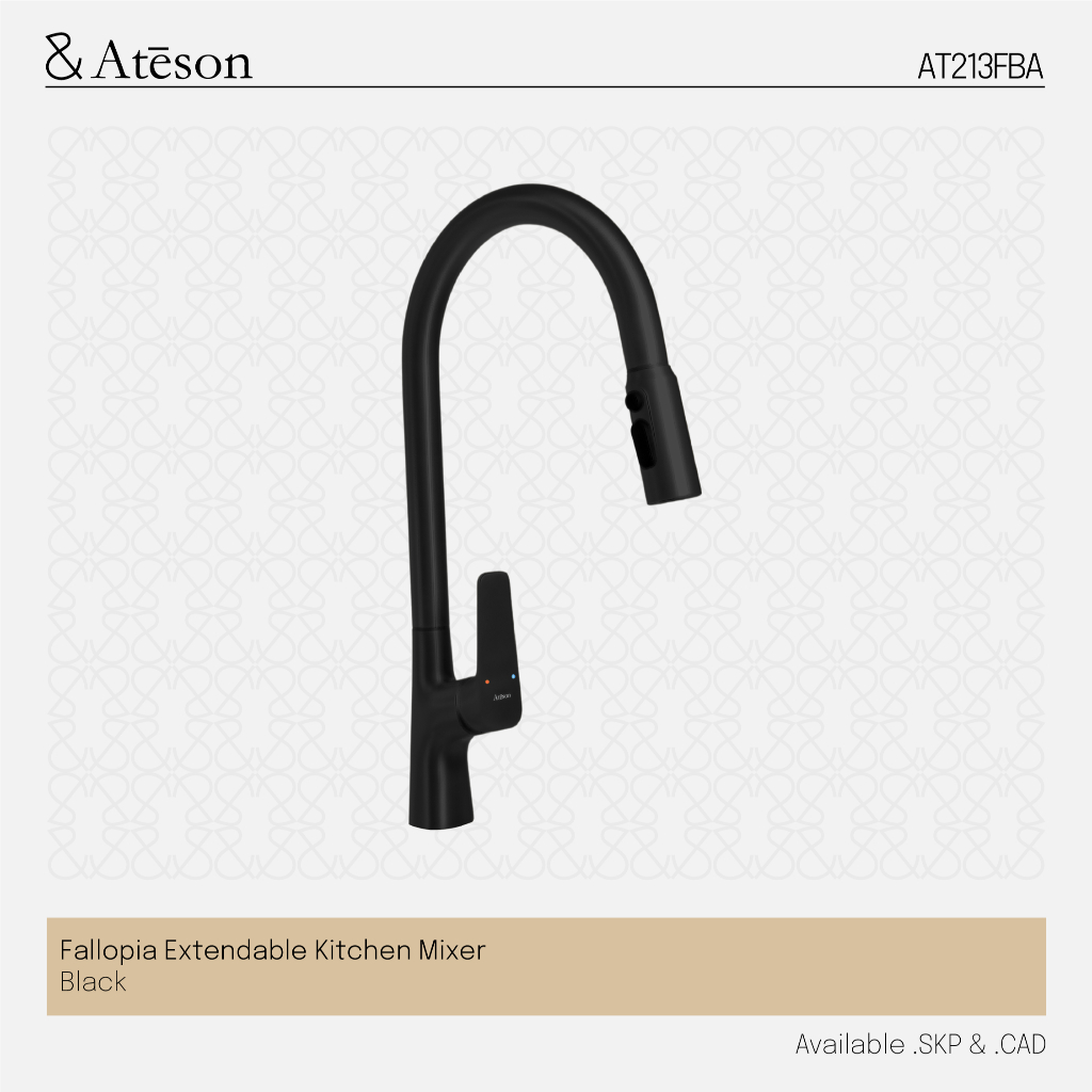 Jual ATESON AT213FBA Fallopia Extendable Kitchen Mixer Black | Shopee ...