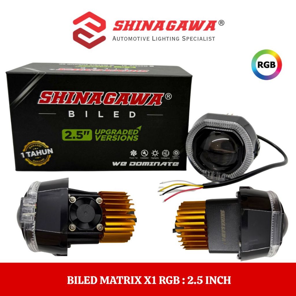 Jual {SHINAGAWA} Projie Biled Matrix X1 Ring RGB Blue lens Kipas Cahaya ...