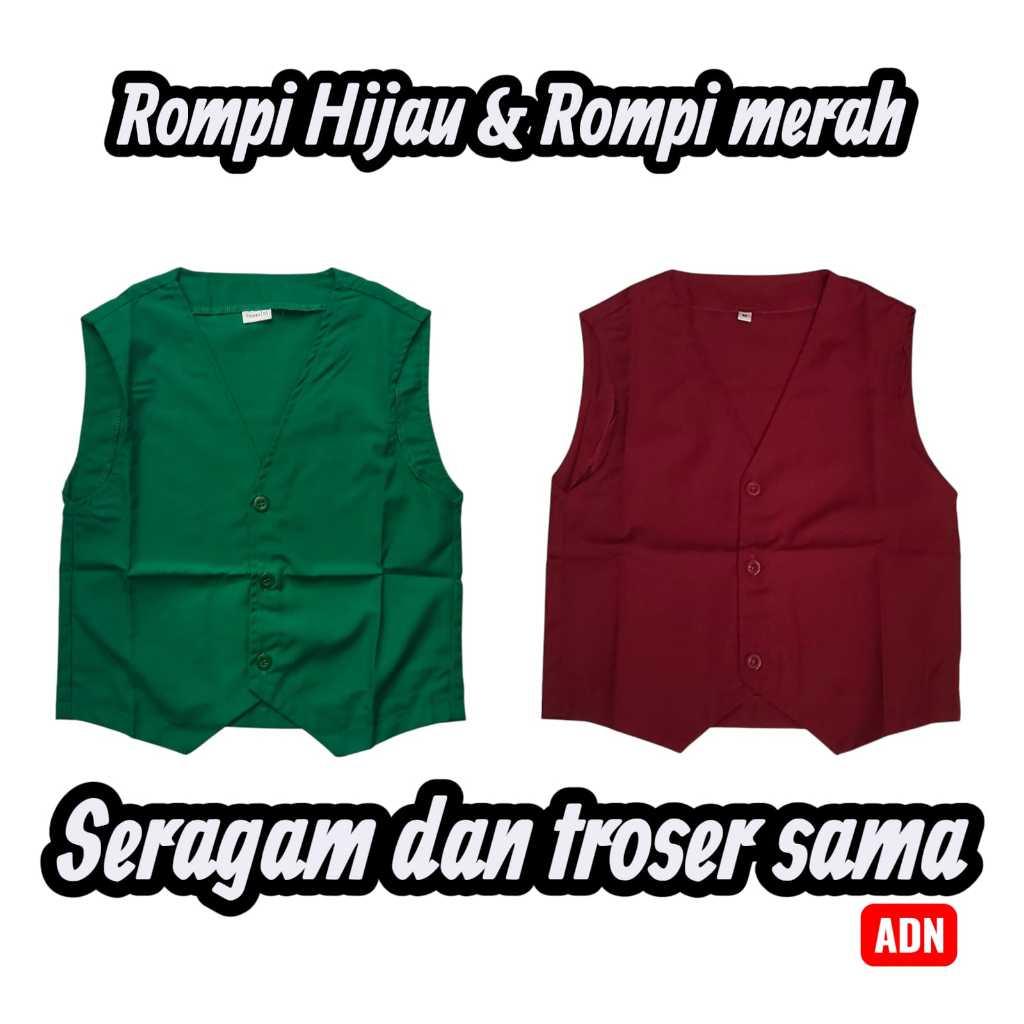Jual Baju Rompi Sekolah | MI | SD | Rompi Merah | Rompi Hijau | Merk ...