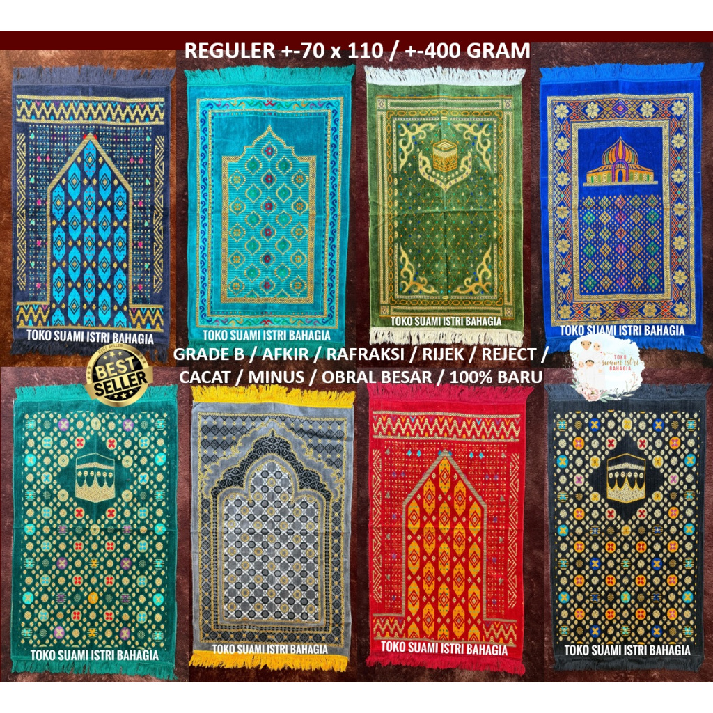 Sajadah Istanbul Grade B 70 x 110 Cm Dewasa Tebal Turki Hitam Kiswah Raudah Izmir Turkish Armand