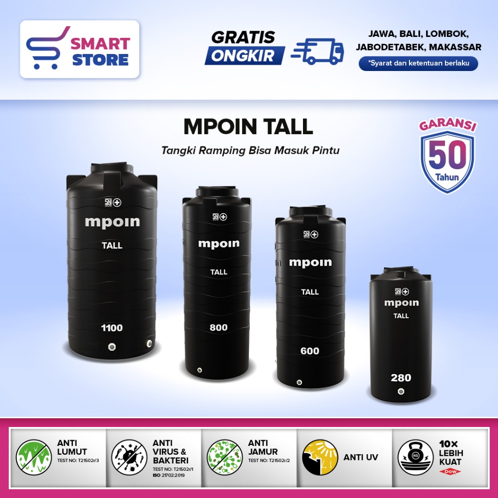 Jual TANDON AIR MPOIN TALL SERIES RAMPING /Tandon/Toren 280 600 750 900 ...