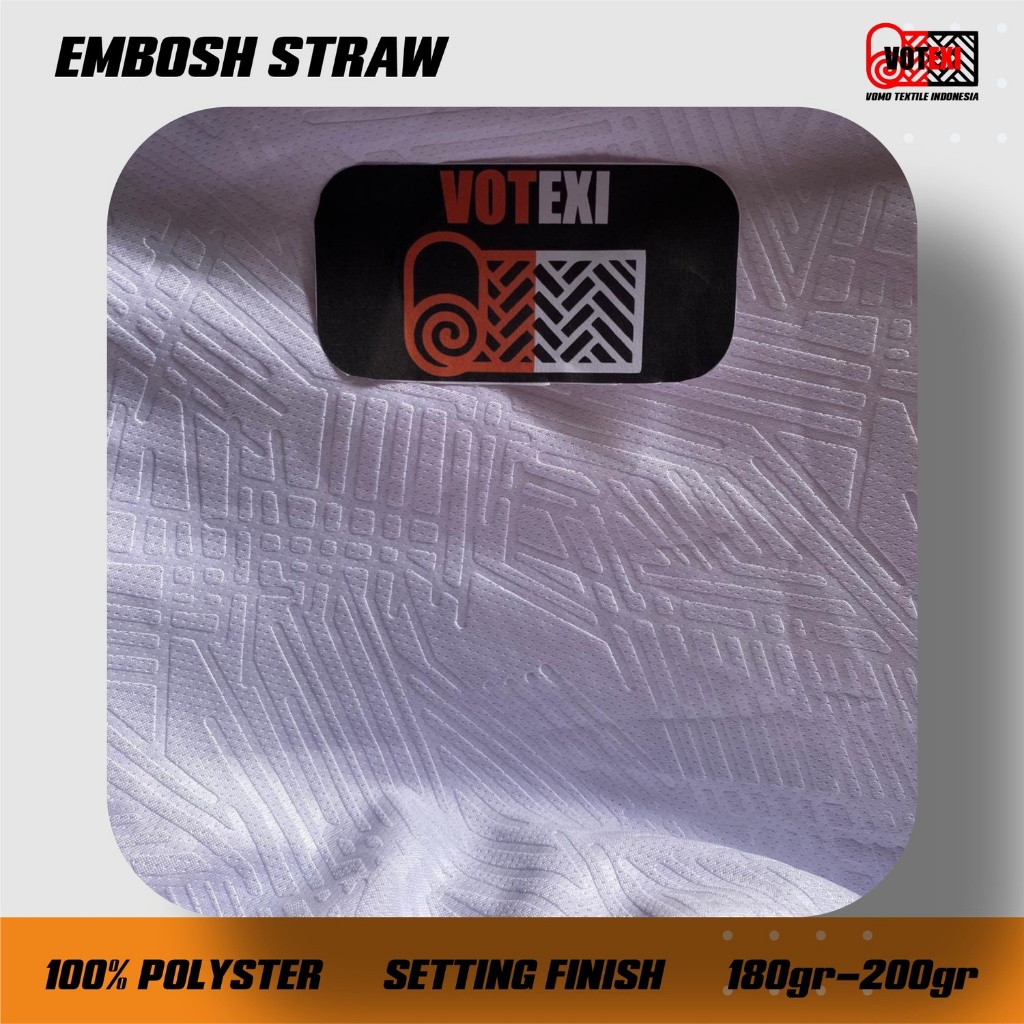 Jual KAIN DRYFIT EMBOS STRAW GRAMASI 180-200 1 ROLL 25KG PUTIH - VOTEXI ...
