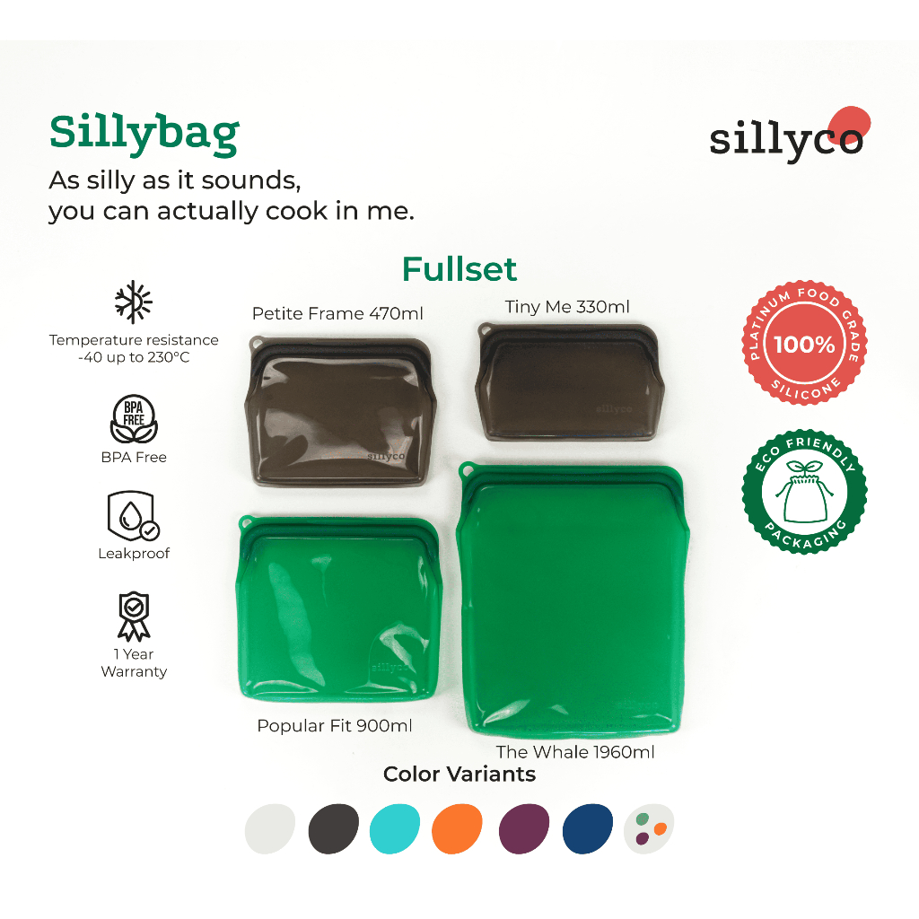 Jual SILLYCO Sillybag Full Set - Platinum Food Grade Silicone Bag ...