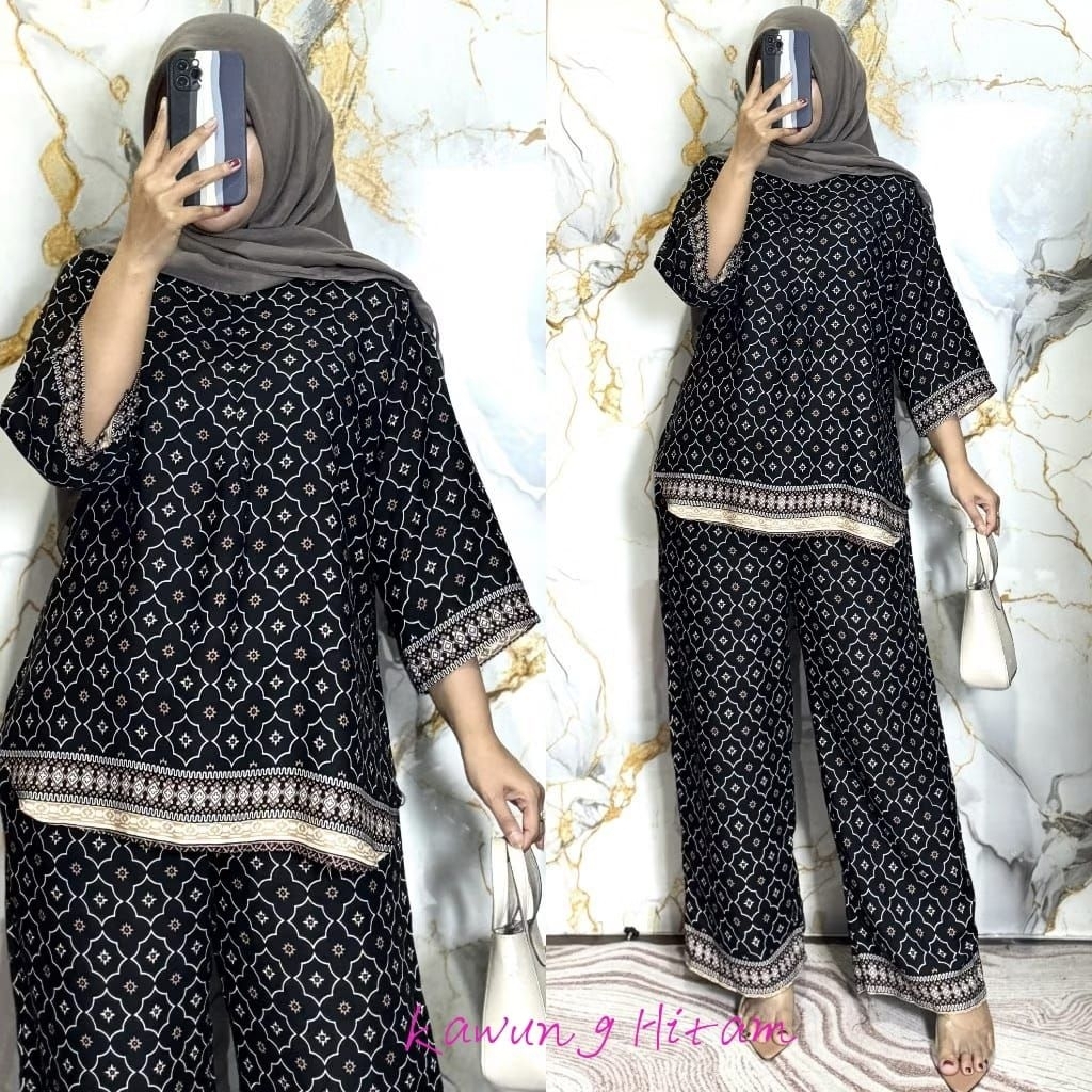 Setelan Celana One Set Rayon Premium Setelan Wanita Teebaru Setelan Jumbo